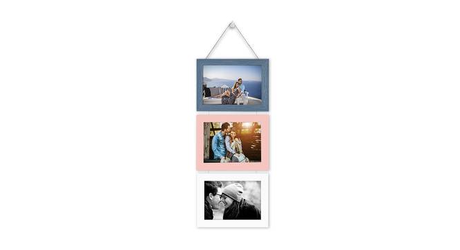 Set of 3 Blue, Pink & White Wall Hanging Photo Frames - ASHPF23775 (Multicolor) by Urban Ladder - Front View Design 1 - 764912