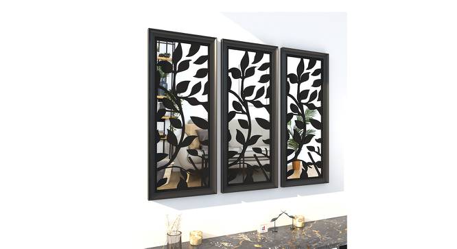 Black Set of 3 MDF Made Geometrical Wall Mirror for Wall Decor (Black) by Urban Ladder - Front View Design 1 - 764921