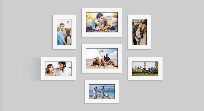 Set of 7 Individual White Photo Frame - ASPWT22591WH (White) by Urban Ladder - Front View Design 1 - 764940
