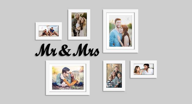 Set of 6 with MR.&MRS. Mdf cutout Individual White Photo Frame - ASPWT22721WH (White) by Urban Ladder - Front View Design 1 - 764944