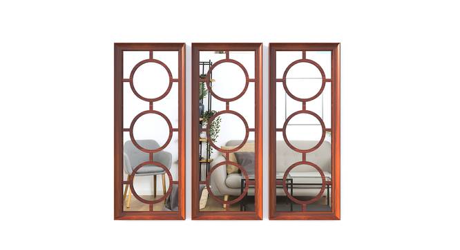 Brown Set of 3 MDF Made Circle Design Decorative Wall Mirror (Brown) by Urban Ladder - Design 1 Side View - 764956