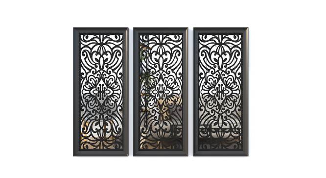 Black Set of 3 Floral Design MDF Made Decorative Wall Mirror (Black) by Urban Ladder - Design 1 Side View - 764960