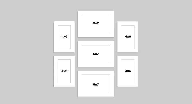 Set of 7 Individual White Photo Frame - ASPWT22548WH (White) by Urban Ladder - Design 1 Dimension - 764974