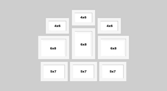 Set of 9 Individual White Photo Frame - ASPWT22586WH (White) by Urban Ladder - Design 1 Dimension - 764980