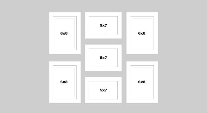 Set of 7 Individual White Photo Frame - ASPWT22597WH (White) by Urban Ladder - Design 1 Dimension - 764987