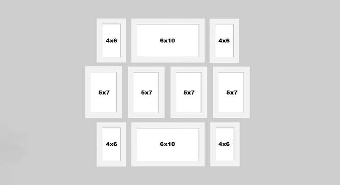 Set of 10 Individual White Photo Frame - ASPWT22607WH (White) by Urban Ladder - Design 1 Dimension - 764989