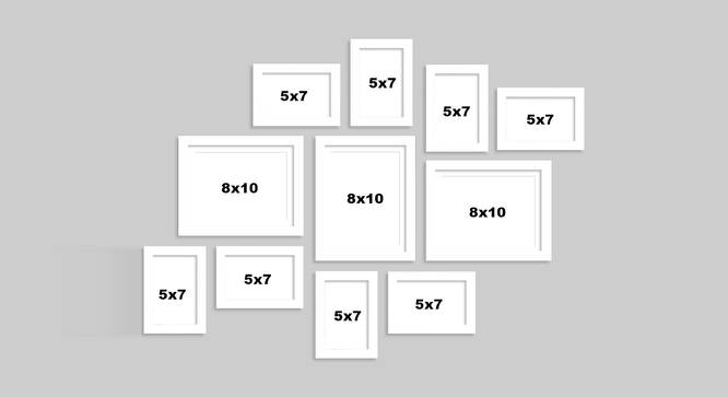 Set of 11 Individual White Photo Frame - ASPWT22611WH (White) by Urban Ladder - Design 1 Dimension - 764991