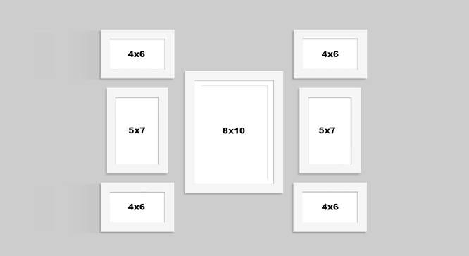 Set of 7 Individual White Photo Frame - ASPWT22662WH (White) by Urban Ladder - Design 1 Dimension - 764993