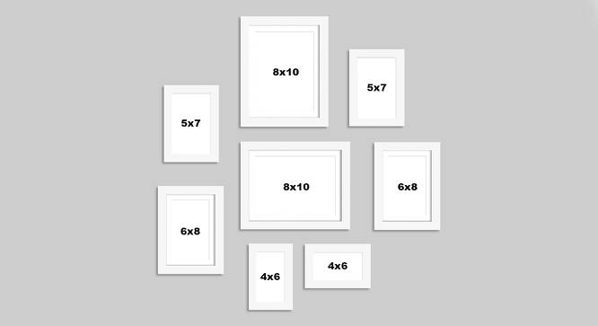 Set of 8 Individual White Photo Frame - ASPWT22716WH (White) by Urban Ladder - Design 1 Dimension - 764996
