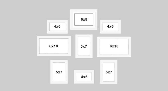 Set 9 Size Individual White Photo Frame - ASPWT22729WH (White) by Urban Ladder - Design 1 Dimension - 764997