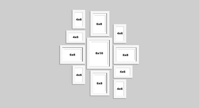 Set of 11 Individual White Photo Frame - ASPWT22578WH (White) by Urban Ladder - Design 1 Dimension - 765024