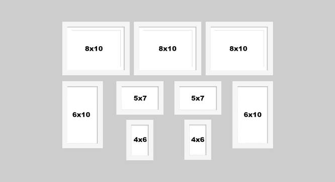 Set of 9 Individual White Photo Frame - ASPWT22583WH (White) by Urban Ladder - Design 1 Dimension - 765025