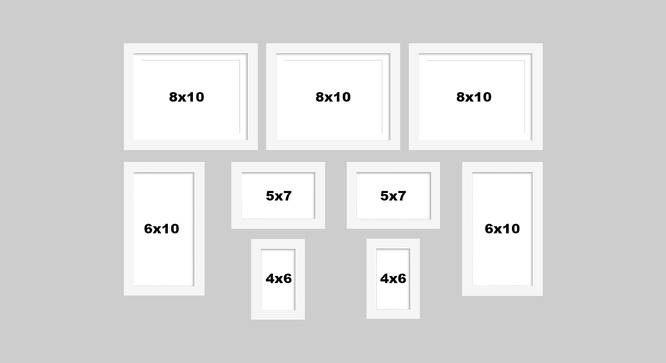 Set of 9 Individual White Photo Frame - ASPWT22583WH (White) by Urban Ladder - Design 1 Dimension - 765025