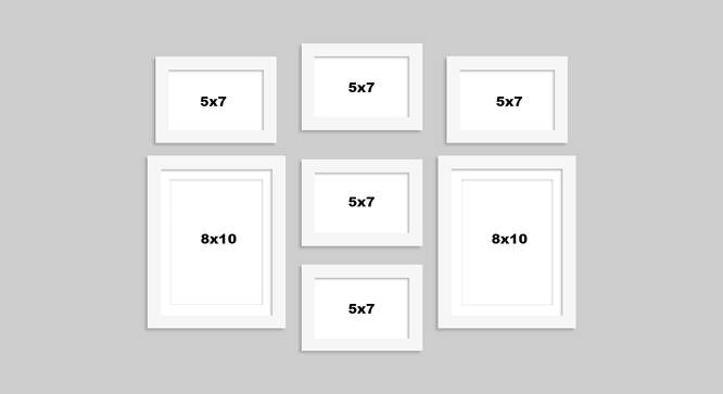 Set of 7 Individual White Photo Frame - ASPWT22601WH (White) by Urban Ladder - Design 1 Dimension - 765027
