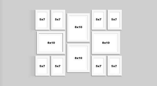 Set of 12 Individual White Photo Frame - ASPWT22613WH (White) by Urban Ladder - Design 1 Dimension - 765029