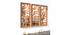 Golden Set of 3 MDF Made Leaves Design Decorative Wall Mirror (Gold) by Urban Ladder - Front View Design 1 - 765051