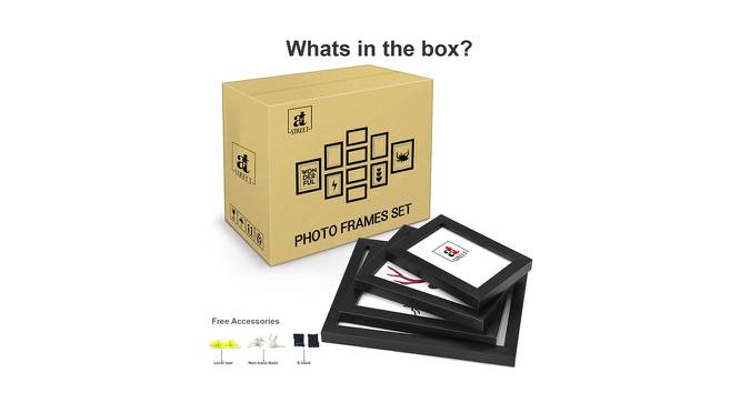 Set of 3 Black Wall Photo Frames - ASPWT23829 (Black) by Urban Ladder - Design 1 Side View - 765122