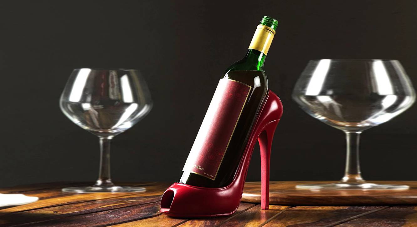Minimalist Stiletto Wine Bottle Holder Red Urban Ladder