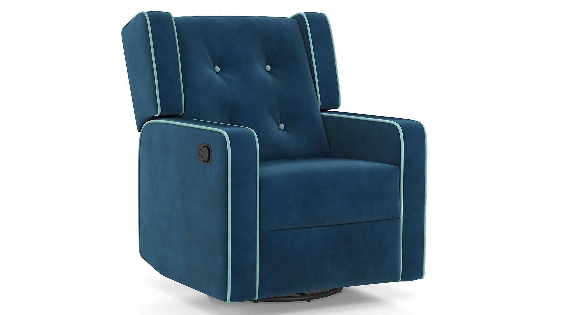 Irene One Seater Rocker Swivel Recliner in Mustard Floral Velvet Colour