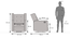 Irene Rocker & Swivel Recliner in Space Grey Velvet (One Seater,  Space Grey Velvet) by Urban Ladder - Dimension - 765365