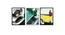 Canvas Painting Set of 3 Wall Arts White, Green & Yellow Abstract Theme Wall Art Painting (Multicolor) by Urban Ladder - Front View Design 1 - 766059