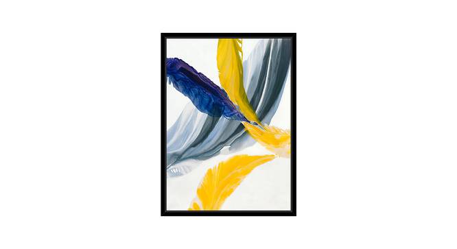 Canvas Painting Blue & Yellow Abstract Theme Wall Art Painting with Wooden Frame (Multicolor) by Urban Ladder - Front View Design 1 - 766092