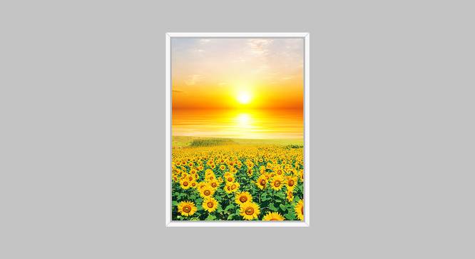 Canvas Painting Sunflowers Wall Art Painting with Wooden Frame (Multicolor) by Urban Ladder - Front View Design 1 - 766095