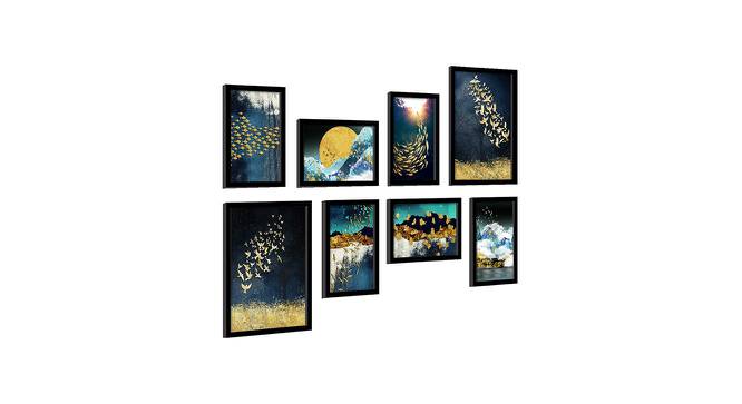 Framed Art Prints of Ocean Galaxy Set of 8 Black Frame Art Prints/Posters (Multicolor) by Urban Ladder - Front View Design 1 - 766096