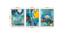 Canvas Painting Set of 3 Wall Arts Blue Nature Theme Canvas Art Wall Paintings (Multicolor) by Urban Ladder - Design 1 Dimension - 766125