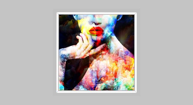 Canvas Painting Geometrical Wall Art Painting with Wooden Frame (Multicolor) by Urban Ladder - Front View Design 1 - 766146