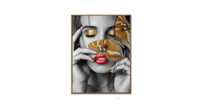 Canvas Painting Golden, Black & White Portrait Theme Wall Art Painting with Wooden Frame (Multicolor) by Urban Ladder - Front View Design 1 - 766147