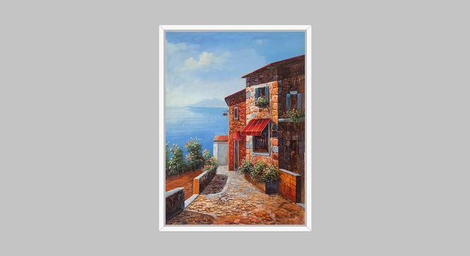 Canvas Painting Brown Color House Theme Wall Art Painting with Wooden Frame (Multicolor) by Urban Ladder - Front View Design 1 - 766178