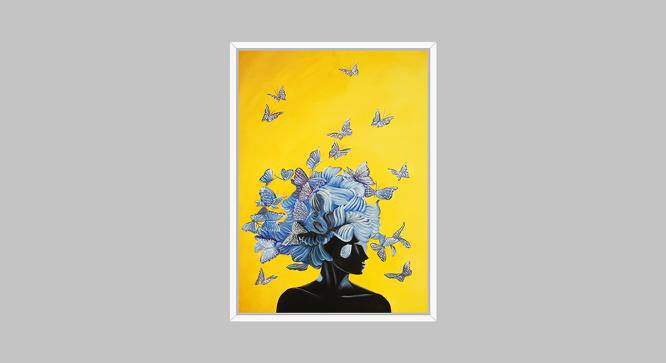 Canvas Painting Butterfly Theme Wall Art Painting with Wooden Frame (Multicolor) by Urban Ladder - Front View Design 1 - 766180