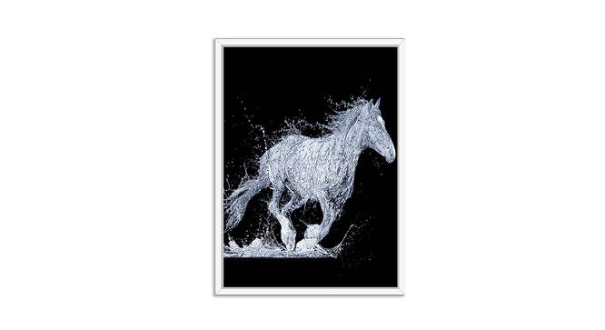 Canvas Painting Black & White Horse Wall Art Painting with Wooden Frame (Multicolor) by Urban Ladder - Front View Design 1 - 766181