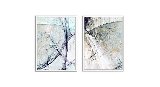 Set of 2 Wall Art Lady Modern Art Canvas Painting with Wooden Frame (Multicolor) by Urban Ladder - Front View Design 1 - 766184