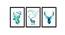 Set of 3 Wall Arts White & Blue Nature Theme Canvas Art Wall Paintings (Multicolor) by Urban Ladder - Front View Design 1 - 766185