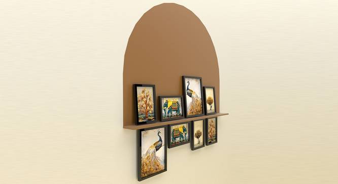 Royal Animals & Peacock Framed Art Prints Set of 8 Black Frame Art Prints/Posters (Multicolor) by Urban Ladder - Design 1 Side View - 766203