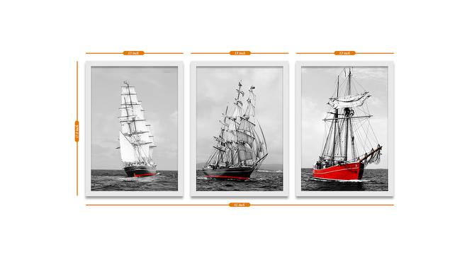 Set of 3 Wall Arts White & Black Nature Theme Canvas Art Wall Paintings (Multicolor) by Urban Ladder - Design 1 Dimension - 766224