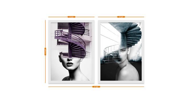 Set of 2 Wall Arts White & Black Abstract Theme Canvas Art Wall Paintings (Multicolor) by Urban Ladder - Design 1 Dimension - 766225