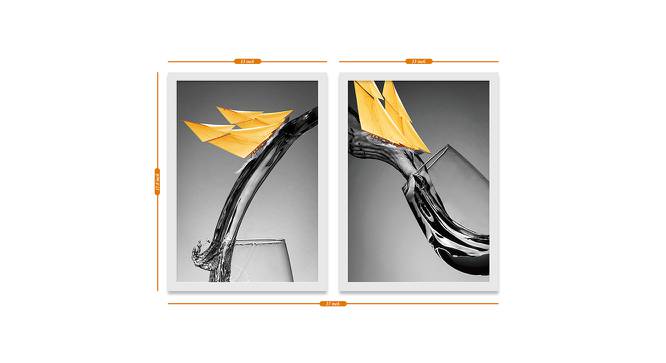Set of 2 Wall Arts White & Black Abstract Water Theme Canvas Art Wall Paintings (Multicolor) by Urban Ladder - Design 1 Dimension - 766228