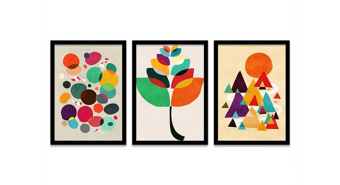 Set of 3 Wall Arts Multi Color Floral Theme Canvas Art Wall Paintings (Multicolor) by Urban Ladder - Front View Design 1 - 766238
