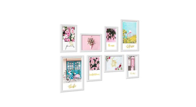 Bonjour Blossom Framed Art Prints Set of 8 White Frame Art Prints/Posters (Multicolor) by Urban Ladder - Front View Design 1 - 766241