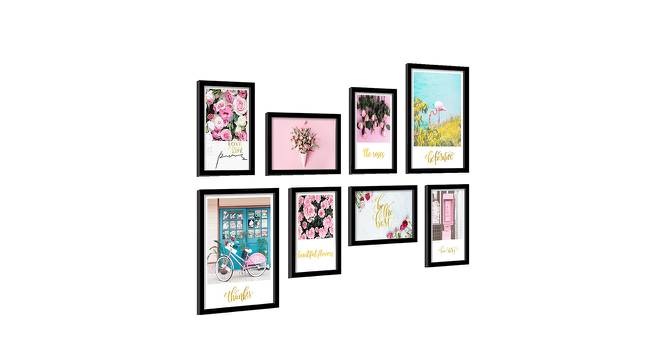 Bonjour Blossom Framed Art Prints Set of 8 Black Frame Art Prints/Posters (Multicolor) by Urban Ladder - Front View Design 1 - 766243
