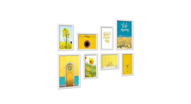 Set of 8 Sunshine Senorita Theme Yellow Background Framed Art Prints White Frame (Multicolor) by Urban Ladder - Front View Design 1 - 766245