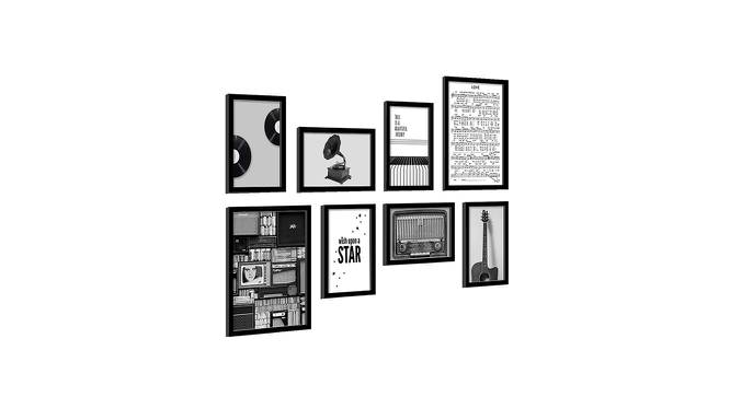 Set of 8 Art Prints Wish Upon A Star Music Notes Framed Painting Black Frame (Multicolor) by Urban Ladder - Front View Design 1 - 766247
