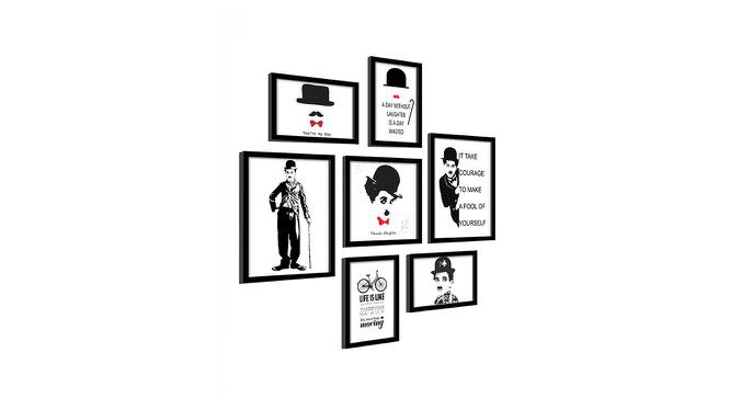 Set of 7 Framed Poster Art Print -Charming Charlie -Black White Art Prints for Home Decor (Multicolor) by Urban Ladder - Front View Design 1 - 766253