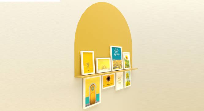 Set of 8 Sunshine Senorita Theme Yellow Background Framed Art Prints White Frame (Multicolor) by Urban Ladder - Design 1 Side View - 766278