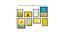 Set of 8 Sunshine Senorita Theme Yellow Background Framed Art Prints with Black Frame (Multicolor) by Urban Ladder - Design 1 Dimension - 766323