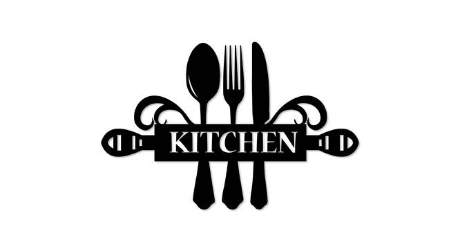 Kitchen MDF Wall Plaque Ready to Hang Home Decor, Wall Decor, Wall Art,Decorative MDF Plaque for Home & Wall Decoration (Size - 6.5 X 10 Inches) (Black) by Urban Ladder - Front View Design 1 - 766370