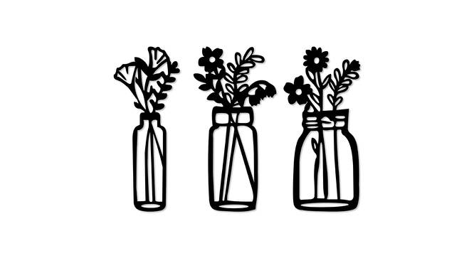 Mini Plants Design MDF Wall Plaque Ready to Hang Home Decor, Wall Decor, Wall Art,Decorative MDF Plaque for Home & Wall Decoration (Size - 12 x 18 Inches) (Black) by Urban Ladder - Front View Design 1 - 766372